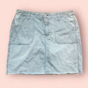 seven7 jeans blue pinstriped skirt